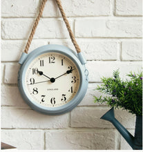 Load image into Gallery viewer, Blue Metal Vintage Wall Clock
