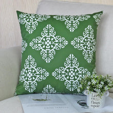 Load image into Gallery viewer, Green &amp; White Outdoor Cushion Cover
