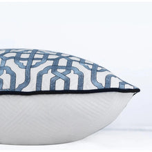 Load image into Gallery viewer, Indigo Blue &amp; White Moroccan Pattern Cushion Cover
