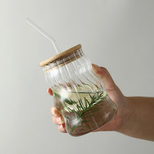 Load image into Gallery viewer, Eco Friendly Glass With Glass Straw &amp; Bamboo Lid
