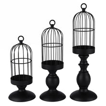 Load image into Gallery viewer, Black Bird Cage Candle Holder
