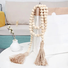 Load image into Gallery viewer, Wooden Bead Garland With Jute Tassel
