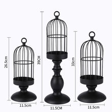 Load image into Gallery viewer, Black Bird Cage Candle Holder
