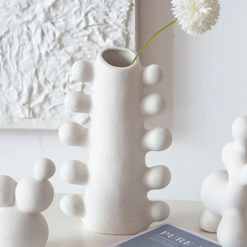 Decorative White Pottery Vase