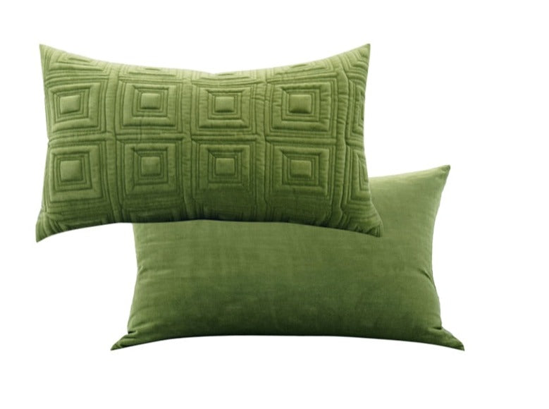 Pistachio Green Geometric Pattern Cushion Cover