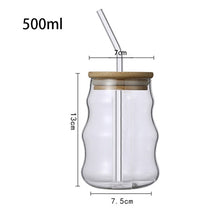 Load image into Gallery viewer, Eco Friendly Glass With Glass Straw &amp; Bamboo Lid
