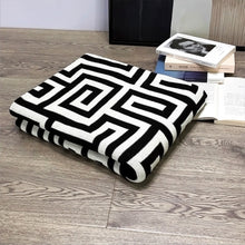 Load image into Gallery viewer, Geometric Black &amp; White Acrylic Throw Blanket
