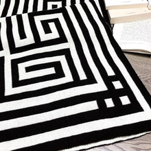 Load image into Gallery viewer, Geometric Black &amp; White Acrylic Throw Blanket
