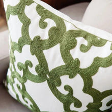 Load image into Gallery viewer, Embroidered Green Decorative Cushion Cover
