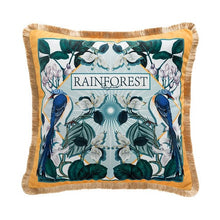 Load image into Gallery viewer, Luxury Velvet Rainforest Cushion Cover With Tassels
