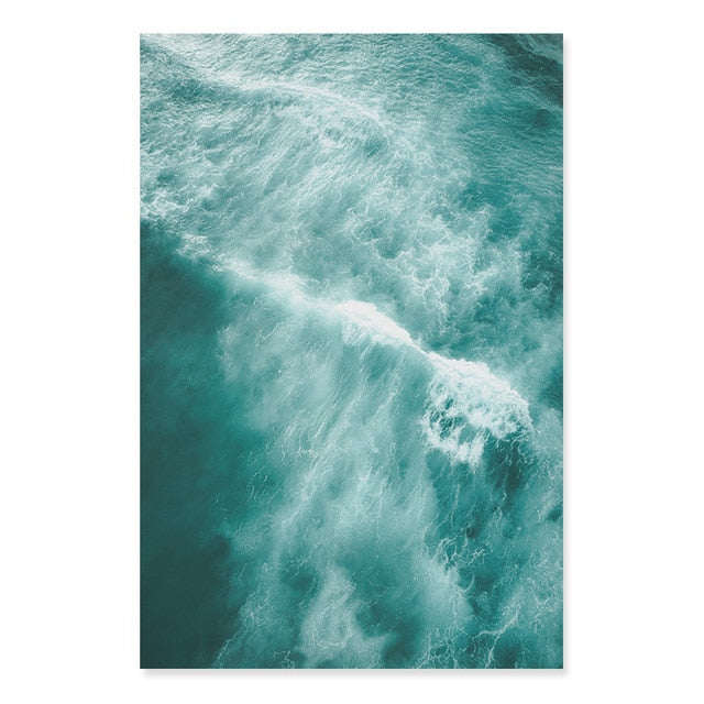 Turquoise Ocean Waves Wall Print