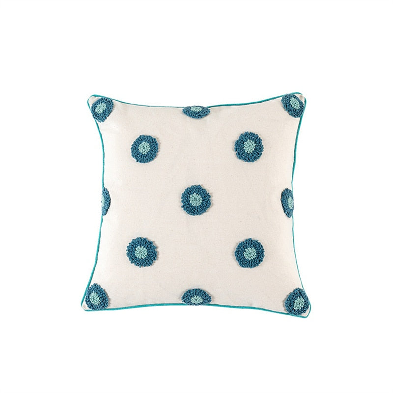 Polka Dot Embroidered Cushion Cover