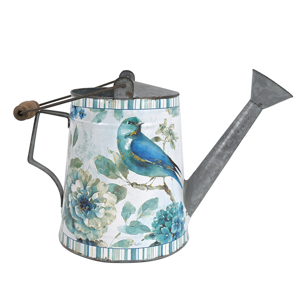 Floral Metal Watering Can Interior & Exterior Use