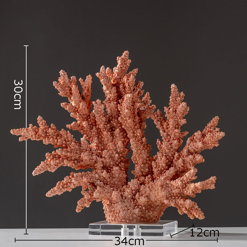 Large Red Resin Coral Ornament