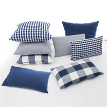 Load image into Gallery viewer, Navy Blue &amp; White Cushion Covers
