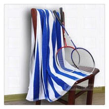 Load image into Gallery viewer, Luxury Blue &amp; White Striped Towel

