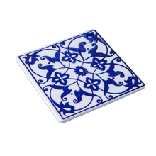 Load image into Gallery viewer, Blue and White Porcelain Square Coaster
